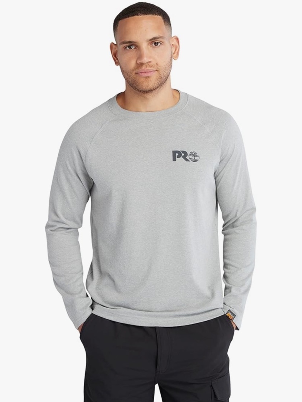 NWT Timberland PRO Men's Long-Sleeve T-Shirt Small Gray Core Refelctive Logo